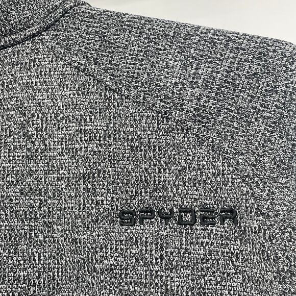 Spyder Fleece lined Pullover, Sweater, 1/2 Zip, Warm, Charcoal, Black Men's XXL - Picture 7 of 8